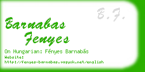 barnabas fenyes business card