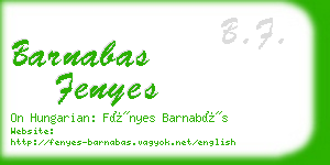 barnabas fenyes business card